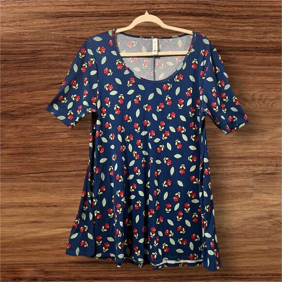 Women’s LuLaRoe Perfect T Size Large Floral - Picture 1 of 6